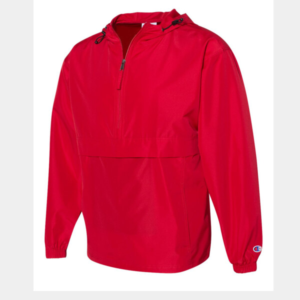 champion packable anorak jacket red