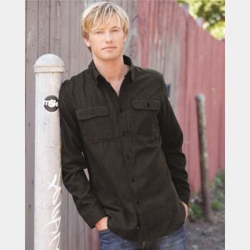 Solid Long Sleeve Flannel Shirt Thumbnail