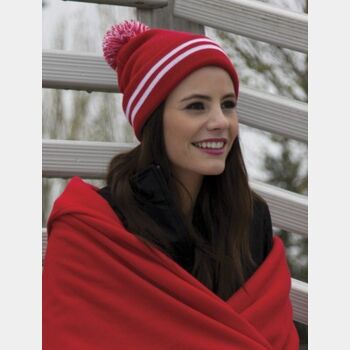 ATC  Striped Cuff Pom Pom Toque Thumbnail